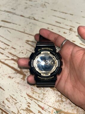 G-Shock Black and Gold Digital-Analog Resin Watch